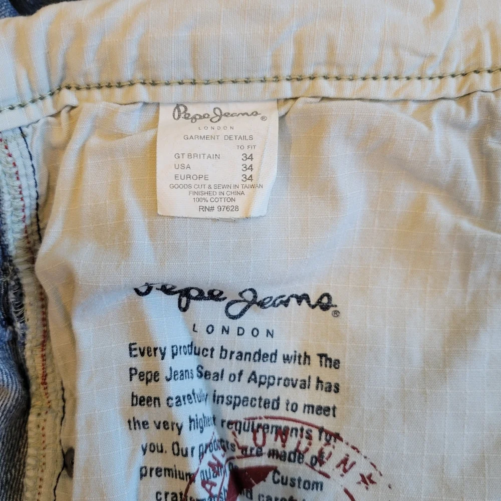 Pepe Jeans Vintage Baggy Denim Raised Stitching. Mens 34/32